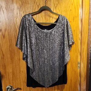 Silver and Black Women's Top